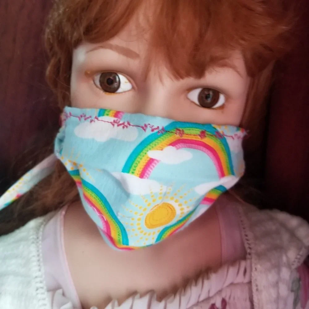 Kid Size Mask w/ Copper/Silver Filters-Rainbows